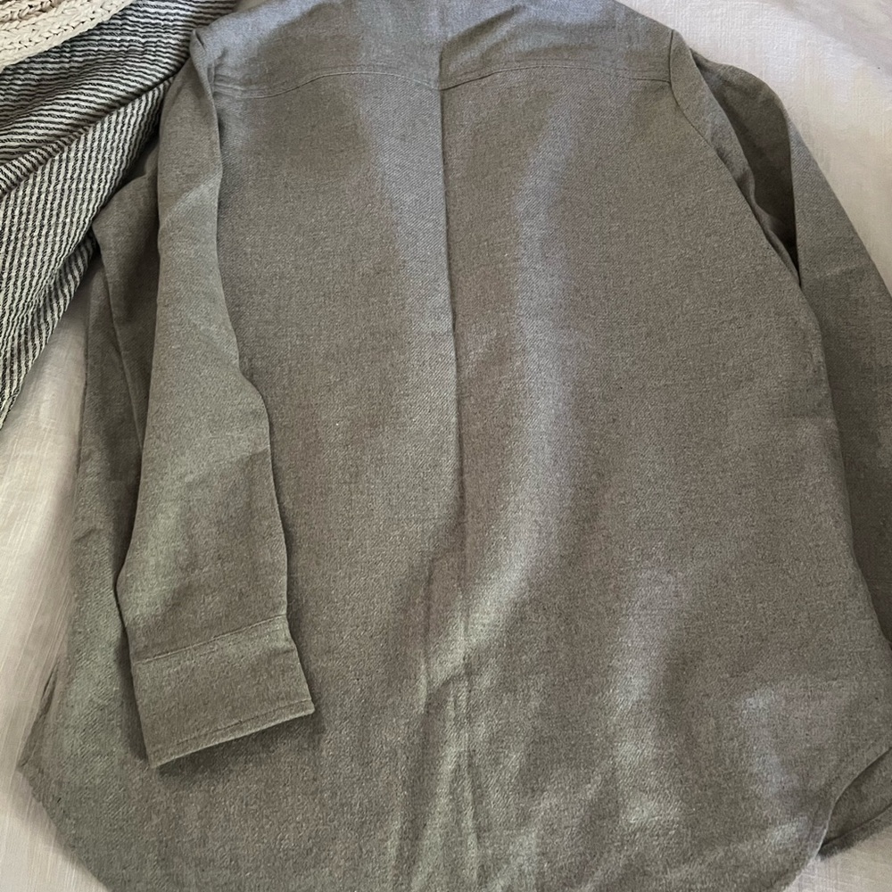 Madewell Heathered Gray Button-Up Flannel Shirt XXS NWT - Picture 2 of 3